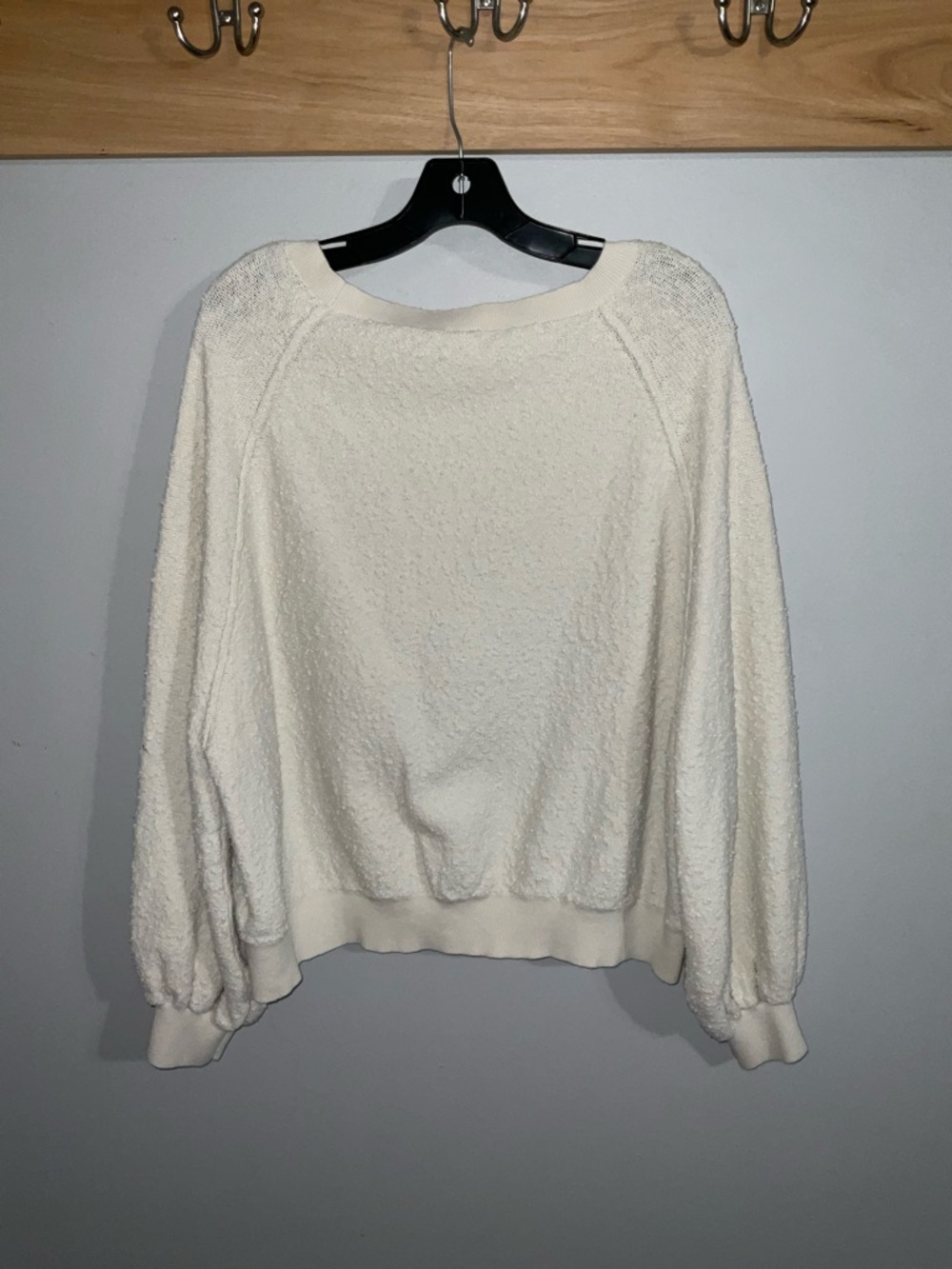 Free People Cream Textured Crewneck Sweater - Picture 2 of 8